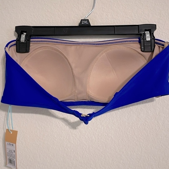 Kona Sol Women’s Bikini Swimsuit Large Blue High Waist Tie Side Stretch - Picture 6 of 17